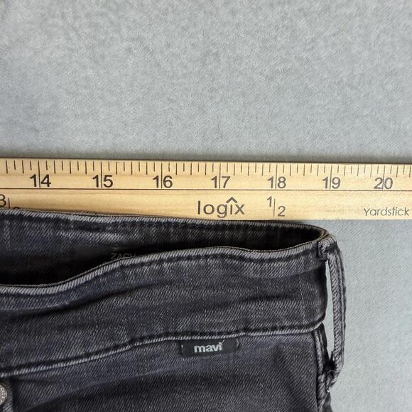 Mavi Zach Jeans Mens 38x30 Black Dark Wash Straight Leg Stretch Denim - Picture 7 of 8